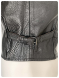 VINTAGE 80’s A.B.A SKIN BLACK REAL LEATHER BIKER BIKE WAISTCOAT VEST SMALL