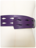 VINTAGE 80’s WIDE PURPLE LEATHER CUT OUT DESIGN CINCH WAIST HIP BELT