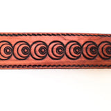 VINTAGE 70’s TOOLED DEEP TAN LEATHER CINCH WAIST JEANS BELT 10-14 AZTEC BOHEMIAN