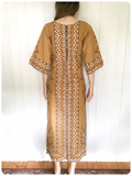 VINTAGE 70’s INDIAN PAISLEY MANDALA COTTON KAFTAN MAXI DRESS UK8-10