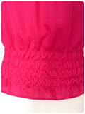 VINTAGE 70’s BRIGHT SHOCKING PINK RUFFLE BLOUSE TOP UK 8-10
