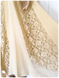 VINTAGE 1980's DOES 50's CREAM LACE FULL CIRCLE SWING DRESS UK10
