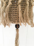 HAND MADE NATURAL JUTE FLORAL 1970’s INSPIRED MACRAME WOVEN PLANT HANGER HANGING POT