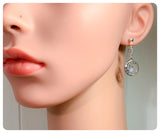 HANDMADE ANTIQUE SILVER INDIAN MOON STARS EYE OF HORUS PROTECTION DAINTY MOONSTONE CELESTIAL HOOP STUD EARRINGS RETRO BOHO