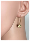 VINTAGE ANTIQUE GOLD BEATEN BRASS DISC SIMPLE ROUND COIN MINIMAL DAINTY DANGLE DROP EARRINGS