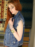 Vintage Levi's Distressed Denim Gilet Waistcoat - Penny Bizarre - 4