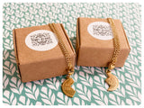 VINTAGE ANTIQUE GOLD BRASS BEST FRIENDS BFF HEART NECKLACE SET 2 NECKLACES FRIENDSHIP GIFT