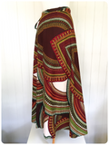 VINTAGE 90’s PAISLEY HIGH WAISTED WRAP MAXI SKIRT SARONG HIPPIE BOHO UK8-16