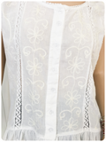 VINTAGE 1990’s EMBROIDERED PEASANT BLOUSE VEST BOHO TOP UK8-12