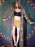 Vintage 1970s Paisley Hooded Maxi Dress Duster Coat - Penny Bizarre - 7