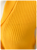 VINTAGE 1970’s BRIGHT YELLOW SKINNY RIB SHAWL COLLAR CARDIGAN UK8-10