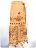 VINTAGE INDIAN COTTON EMBROIDERED TAPESTRY SARONG WRAP MAXI SKIRT