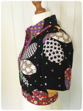 VINTAGE 1970’s FLOWER POWER CROPPED BOLERO JACKET BLOUSE SHIRT BOHO UK8-10