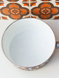 1970's Brown Floral Enamel Large Saucepan - Penny Bizarre - 4