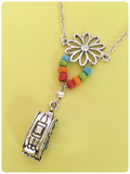 HAND CRAFTED RETRO CARAVAN CAMPER VAN RAINBOW GYPSY BOHO HIPPIE TRAVELLER NECKLACE