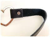 VINTAGE RETRO BLACK LEATHER HEART CHOKER NECKLACE COLLAR