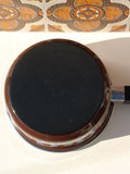 1970's Brown Floral Enamel Small/Medium Saucepan - Penny Bizarre - 4