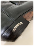 VINTAGE SENDRA BLACK LEATHER WESTERN COWBOY BOOTS BOHO LINE DANCING UK 3 1/2