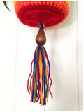 HAND MADE 1970’s INSPIRED RAINBOW HEART MACRAME WOVEN PLANT HANGER HANGING POT