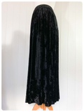 VINTAGE 80’s HIGH WAISTED INDIAN BLACK CRUSHED VELVET GYPSY BOHO MAXI SKIRT UK8-12