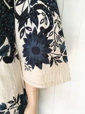 VINTAGE 70’s THAI COTTON BIG CAT PRINT KAFTAN MAXI DRESS 10-12