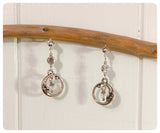 HANDMADE ANTIQUE SILVER INDIAN MOON STARS EYE OF HORUS PROTECTION DAINTY MOONSTONE CELESTIAL HOOP STUD EARRINGS RETRO BOHO