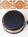 1970's Brown Floral Enamel Large Saucepan - Penny Bizarre - 6