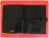 VINTAGE 70s 80s BLACK LEATHER UNISEX TRAVEL DOCUMENT PASSPORT HOLIDAY WALLET CASE