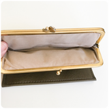 UNIQUE VINTAGE 1960’s OLIVE GREEN FAUX LEATHER LARGE PURSE