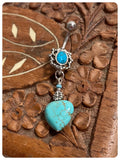 INDIAN SILVER TURQUOISE HEART NATURAL HEALING CHAKRA GEMSTONE BIRTHSTONE BOHO SURGICAL STEEL NAVEL BELLY BAR
