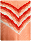VINTAGE 1970s PEACH CHEVRON BANLON KNITTED JUMPER TOP T POLO SHIRT UK8 -10