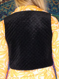 Black Velvet Cropped Vintage 70's Waistcoat - Penny Bizarre - 5