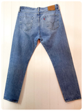 LEVI LEVIS BLUE DENIM 501 CT CUSTOM TAPERED FIT JEANS W36-37 L32