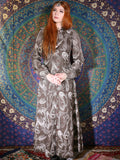 Vintage 1970s Paisley Hooded Maxi Dress Duster Coat - Penny Bizarre - 3