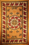 Indian Wall Hanging Single Throw Bedspread Elephant Tye Dye Yellow - Penny Bizarre - 1