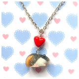 CUTE HAND MADE 3D GUINEA PIG RED HEART LOVE NECKLACE KAWAII KITSCH GIFT BOX
