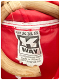 VINTAGE 1970s RED K WAY WINDBREAKER PACAMAC RAIN COAT JACKET POCKET KIDS YOUTH 12-13 YEARS
