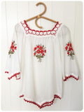 VINTAGE 1970’s EMBROIDERED PEASANT GYPSY BLOUSE BOHO TOP UK8-14