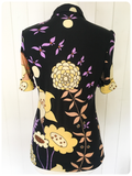 VINTAGE 70’s BOLD RETRO FLOWER POWER BLOUSE SHIRT UK 10-12