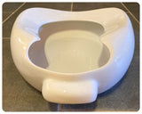 VINTAGE ANTIQUE WHITE CERAMIC HOSPITAL BED DOUCHE SLIPPER PAN PROP COLLECTABLE QUIRKY PLANTER MADE IN ENGLAND