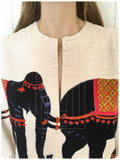 VINTAGE 70’s THAI COTTON ELEPHANT PRINT KAFTAN MAXI DRESS 10-12