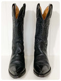 VINTAGE SENDRA BLACK LEATHER WESTERN COWBOY BOOTS BOHO LINE DANCING UK 3 1/2