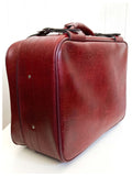 VINTAGE 1960’s 70’s CONSTELLATION FAUX LEATHER BURGUNDY OXBLOOD LUGGAGE WEEKEND BAG CASE