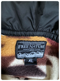 RETRO 90s FREE NATURE AZTEC POLAR FLEECE FESTIVAL OVERSIZED HOODIE TOP XL