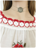 VINTAGE 1970’s EMBROIDERED PEASANT GYPSY BLOUSE BOHO TOP UK8-14