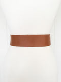 VINTAGE 80’s WIDE DEEP TAN LEATHER CINCH WAIST BELT