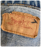 VINTAGE 80’s LEVI’S USA MADE DISTRESSED BLUE DENIM GILET TRUCKER WAISTCOAT VEST JACKET XS