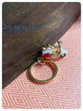 CUTE VINTAGE RETRO MINI 3D SCOOTER MOD ENAMEL RED WHITE KEYRING KEYCHAIN