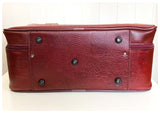VINTAGE 1960’s 70’s CONSTELLATION FAUX LEATHER BURGUNDY OXBLOOD LUGGAGE WEEKEND BAG CASE