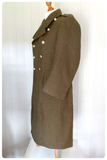 VINTAGE 50’s BRITISH UK ARMY KHAKI MILITARY GREATCOAT GREAT COAT OVERCOAT COLDSTREAM GUARDS 40-41R
